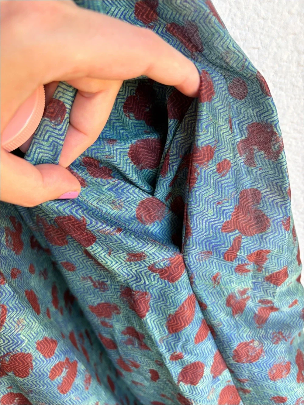 Ulla Johnson Teal Maxi Dress with Brown Spot Print - Picture 10 of 11